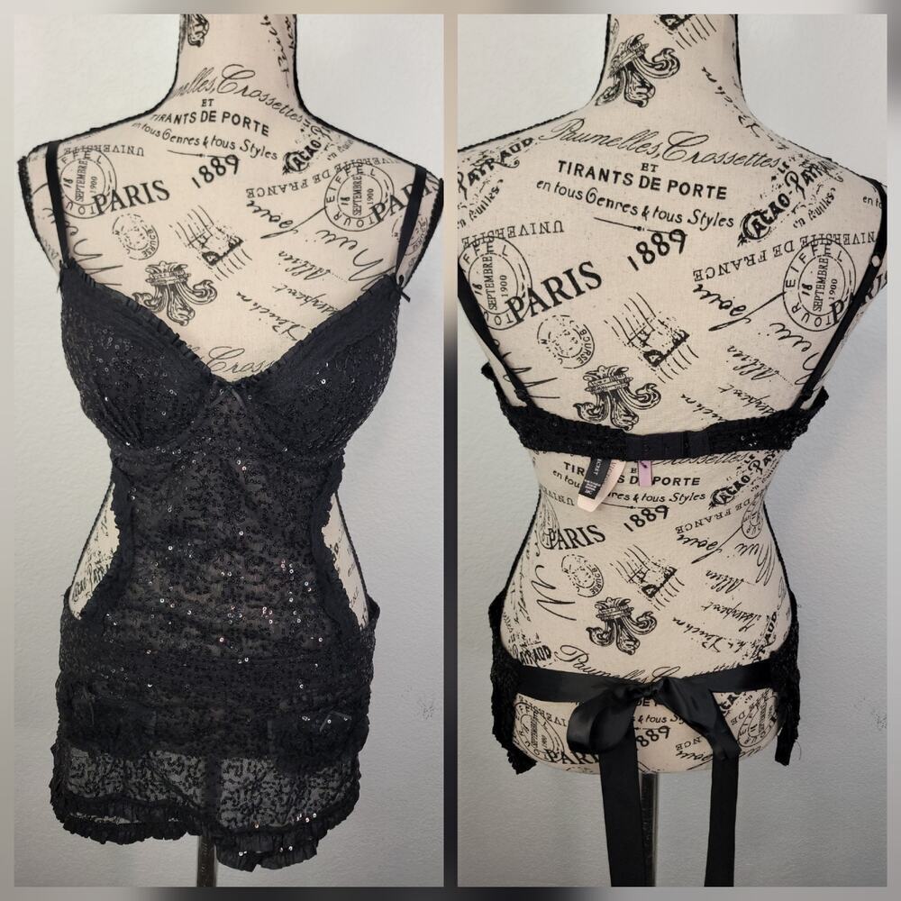 Victoria's Secret Sexy Little Things Maid Apron Babydoll Lingerie Nylon 36C NWT